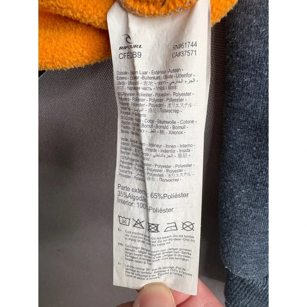 Rip Curl Anti-Series Hooded Jacket Mens Small Gray Colorblock Full Zip